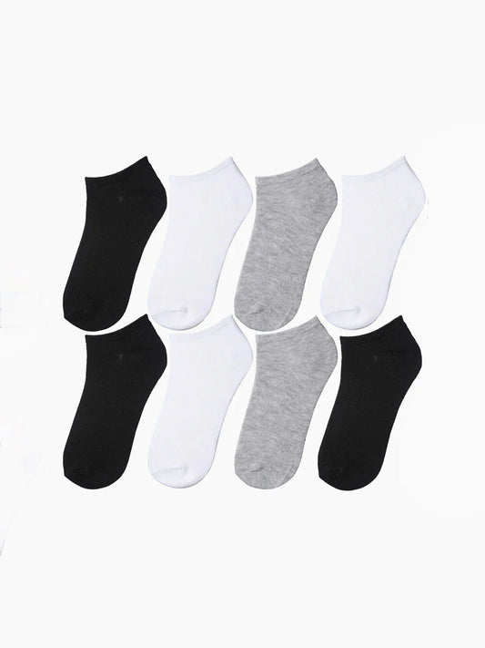 Ankle Socks pack of 8 Solid Colors Unisex