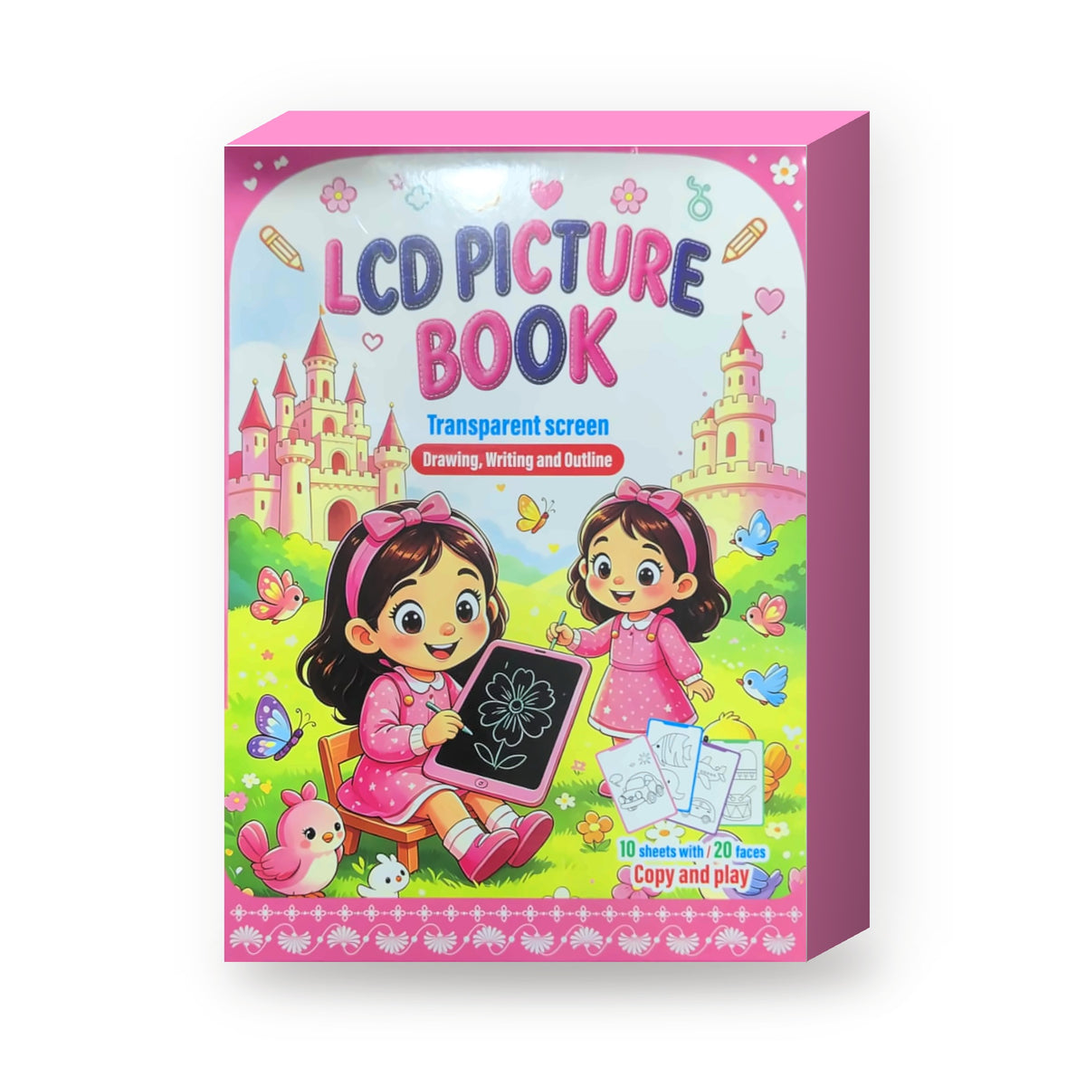 Transparent LCD Writing Tablet for Kids with Tracing Sheets