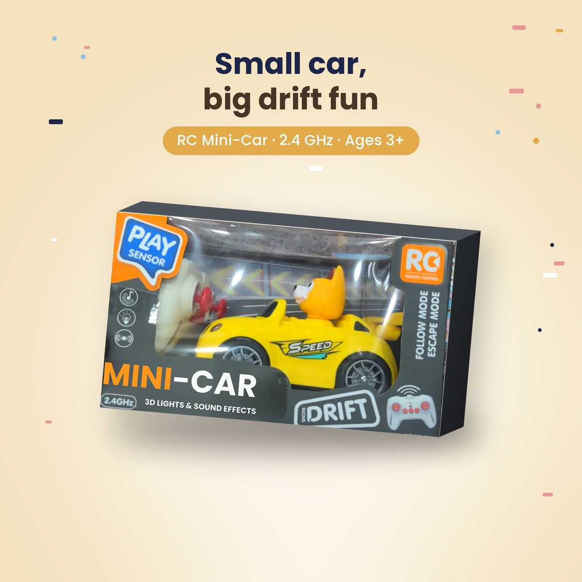 Mini Drift RC Car with Lights & Sound | 2.4GHz Remote